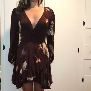 Ecote Floral Wrap Dress